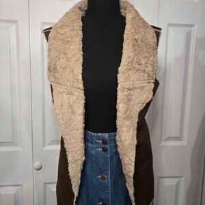 a.n.a. XL Faux Suede Fur Penny Lane Style Vest Pennylane Boho Vintage Y2K